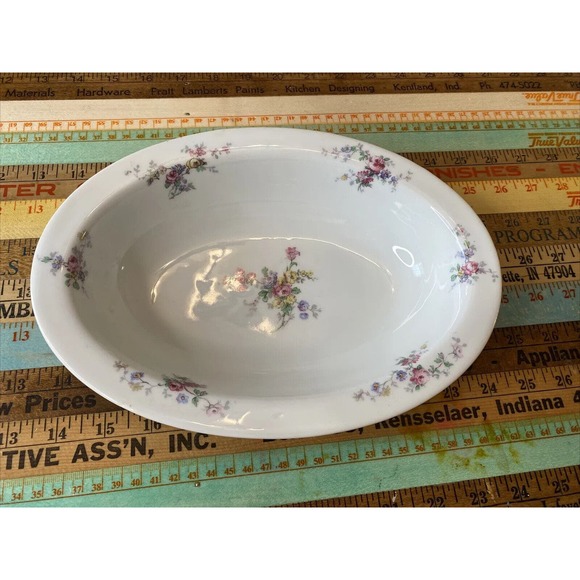 LIMOGES France Haviland Serving Platter Blue Floral Porcelain Bowl Tray 2 Pcs - Picture 5 of 16